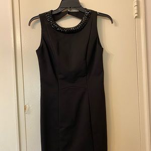 H&M jewel embellished black pencil dress